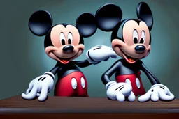 Mickey Mouse in prison undergoing the old 'lie detector' procedure