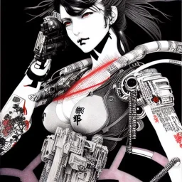 beautiful cyberpunk girl, hyper detailed, hyperdetailed, intricately detailed, illustration by <Katsushika Hokusai> <Yoji Shinkawa>,