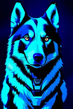 dungeons and dragons style portrait of a fully robotic husky