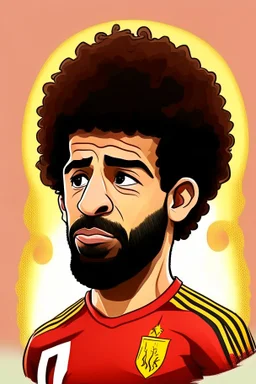 Mohamed Salah Egyptian football player cartoon 2d