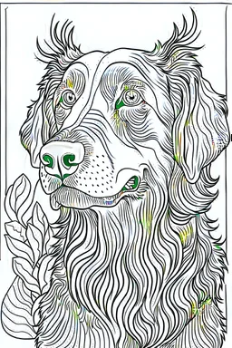 coloring book page of a dog