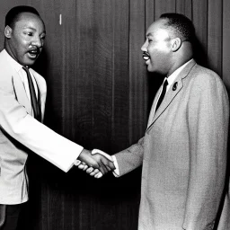 Martin Luther King Jr and Wario shaking hands