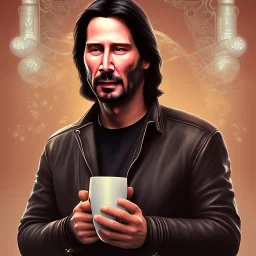 Me having coffee with a happy Keanu Reeves