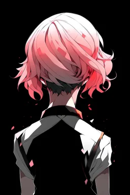 Padparadscha - Houseki no Kuni on a black background stands with his back but turns to face the screen