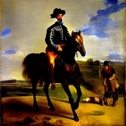 portrait of a horse riding by Diego Velázquez style