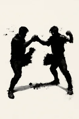 a distressing image of two shadows preparing to fight