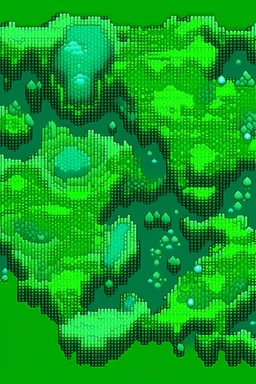 pixel art top down planet surface in 2d game, detailed level, mint green terrain