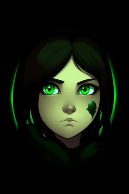 dark beautiful logo cartoon circle green eyes chubby