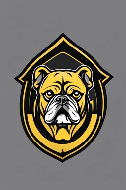 Sports logo for team called "Bulldogs", yellow and black