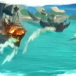fight two of pirate ships