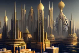 Grand scale Indian city, modern futuristic, inspired by hindu Architecture, show skyline, entire city, modernized glass structures with hint of hindu Architecture desgins. Glass buildings