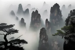 Mt huang shan at misty