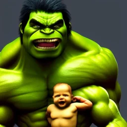 baby hulk troll, realistic photo