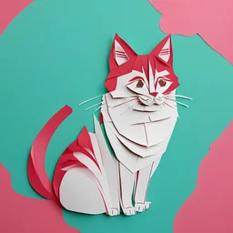 cat, Kirigami, papper cut artwork