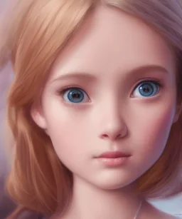 super high level detail of beautiful young girl face portrait, pixar style, artstation, painting by j. scott campbell, stanley artgerm lau, tom bagshaw, sideways glance, 8k, 3d, high detail eyes, digital painting, hdr, highly focused, illustration, fantasy art, sharp focus, trending on artstation, smooth, from pixar, au naturel, hyper detailed, digital art, trending in artstation, cinematic lighting, studio quality, smooth renderman render