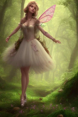 Fat and beautiful fairy in the Forrest in style of the movie up