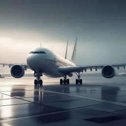 i want to create ai image for photo backgrounds of an aeroplane parked in the runaway