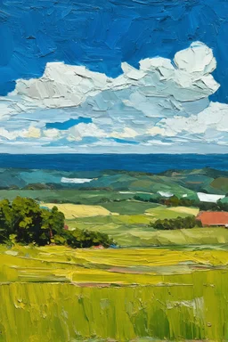 A slightly distorted landscape that isn't really real; lowbrow post-impressionism
