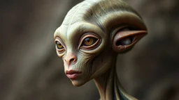 Portrait of a beautiful intelligent alien,