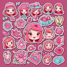 girly stickers template