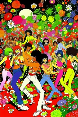 disco grooves abstract subliminal lmfao party new york city bar paradise jungle flowers cool DANCING STYLE OF HIROKU OGAI