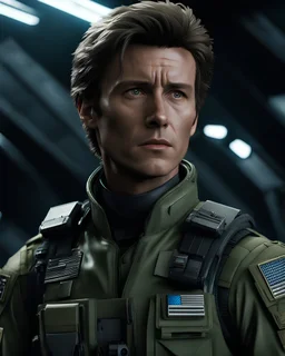 photo raw, movie film still screengrab, 8k uhd, 1986 movie, young us airforce male pilot, olive drab flight g suit uniform, sharp focus, complex lighting, award winning, by weta, james cameron movie look, aliens, advanced warfare concept art, metal gear, hideo kojima, f22 raptor, f35b, dark, grim, low-key lighting, humid, 35mm film look, film grain,