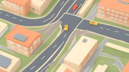 illustration of road per block top view 3d style. HD.