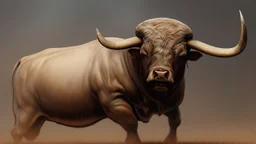 dangerous bull oil painting