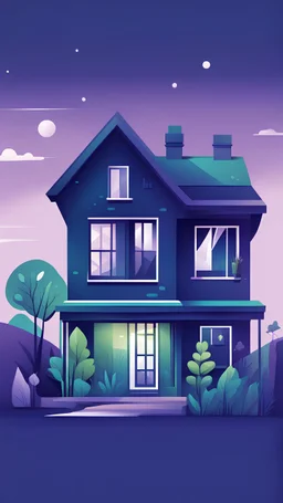 illustrations with a simple art style that show home page use dark blue-purple and green 00FF00