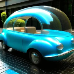 A car shaped as a soap bubble.