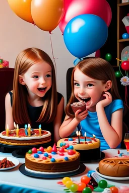 doğum günü kutlayan 2 kız