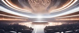 giant impressive conference hall, 16k, 3d rendering, expressively detailed, futuristic, politics, dynamic light, expressive lighting,