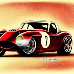 fullbody Drawing of Vintage classic style concept Race Car, retro design study, classic steel wheels, toned colors, art by cheryl kelley,16k