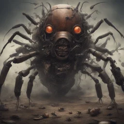 horror, infested, swarm, mechanical, robot, insects, bugs, cockroaches, flies, spiders, ticks, parasites screaming person, pain, decay