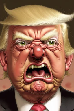 donald trump as an angry ugly pig