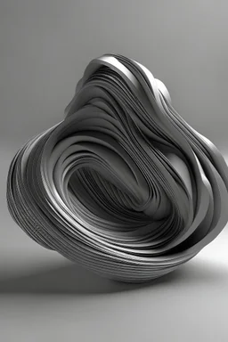 3d abstract space streamlined shape in grey colors