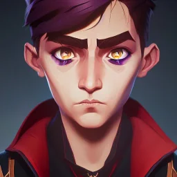 Portrait of a 9 year old warlock boy with beautiful eyes Nick Harris style