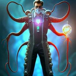 ultra detailed fullbody portrait of Doctor Octopus Villain , extremely detailed digital painting, extremely detailed face,crystal clear eyes, in the style of Ohrai Noriyoshi and Simon Bisley and Ken Kelley and Frank Frazetta and robert e howard , mystical colors, perfectly centered image, perfect composition, rim light, beautiful lighting,8k, stunning scene, raytracing