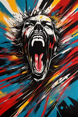 Birth of a legend, screaming , irony, bold, chaos80, abstract