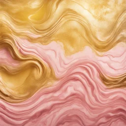 Hyper Realistic golden grungy wavy textures on yellow & pink marble textured background with vignette effect