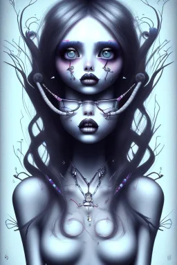 Girl drawn by Tim Burton