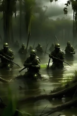 Crie uma obra de arte referenciando os guerreiros operacionais do pantanal