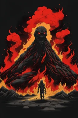 volcano demon comes out of the ground
