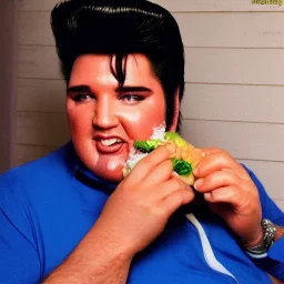 Fat Elvis eating