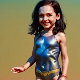 Gal gadot toddler, full body, dramatic lighting, hyper realistic