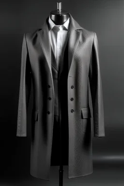 Man's large long blazer coat with grey setin on top