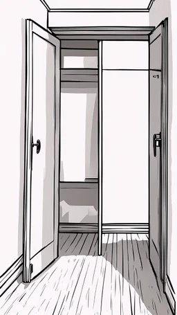 Closed bedroom door, 2D