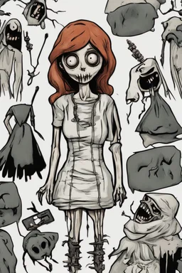 strane tall lady, horror, little nightmare videogames style