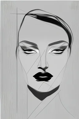 Draw nester formentera style for face shape with vertical black line