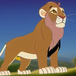 Lion King animation Honzo male lion wide green eyes